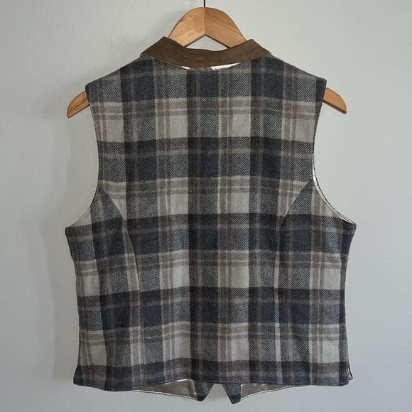 Chrysantheme Vintage Wool & Leather Vest - Picture 5 of 8